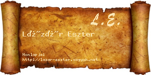 Lázár Eszter névjegykártya